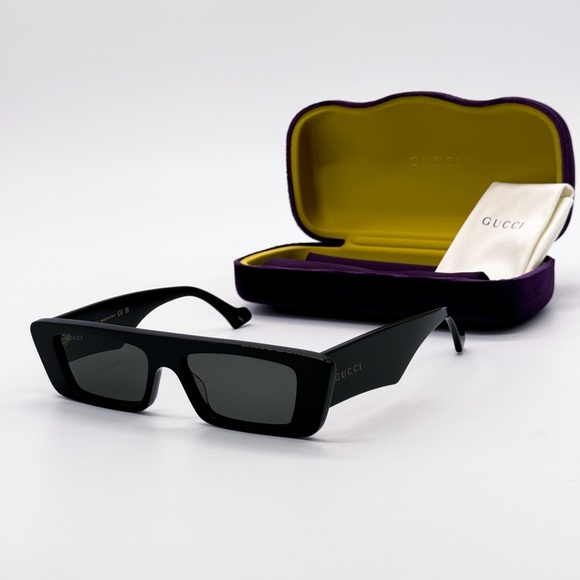 NEW GUCCI GG1331S 001 SQUARE BLACK GREY UNISEX SUNGLASSES GUCCI - Picture 2 of 12